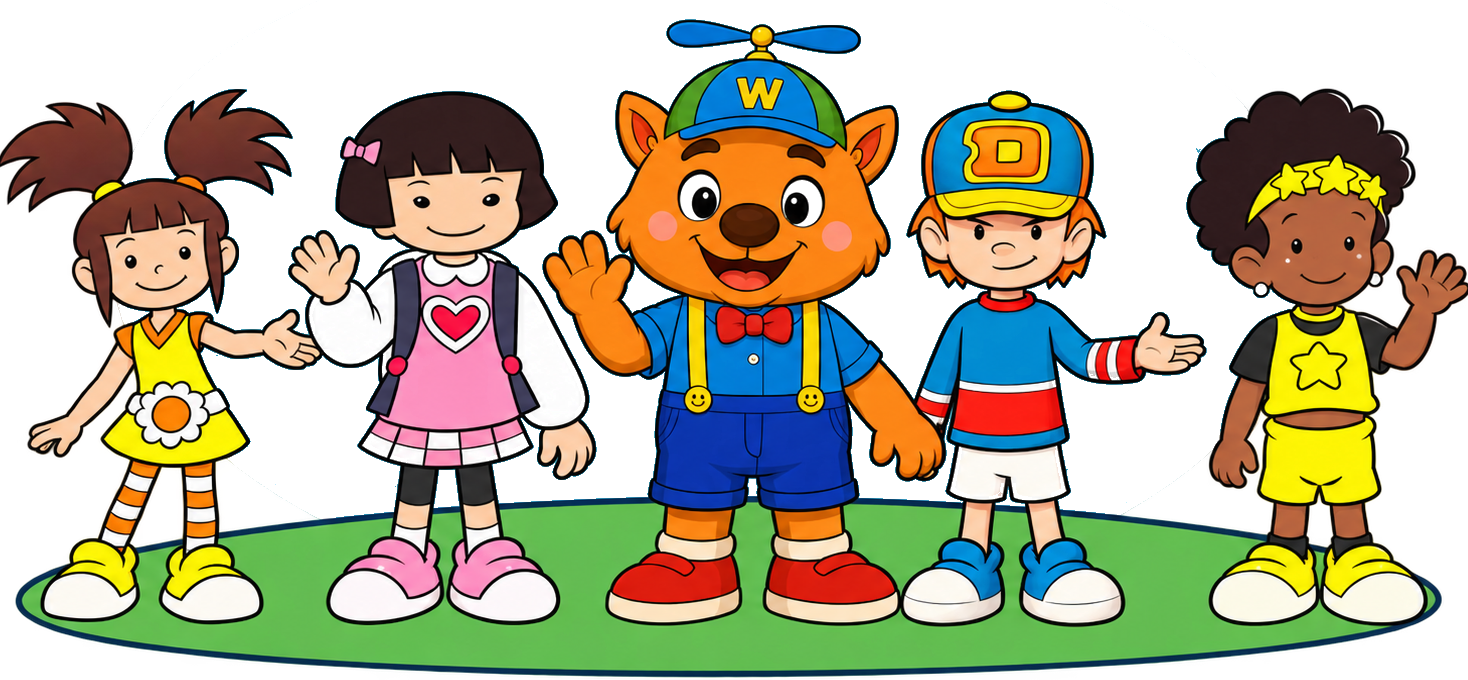 Wally and friends waving you in